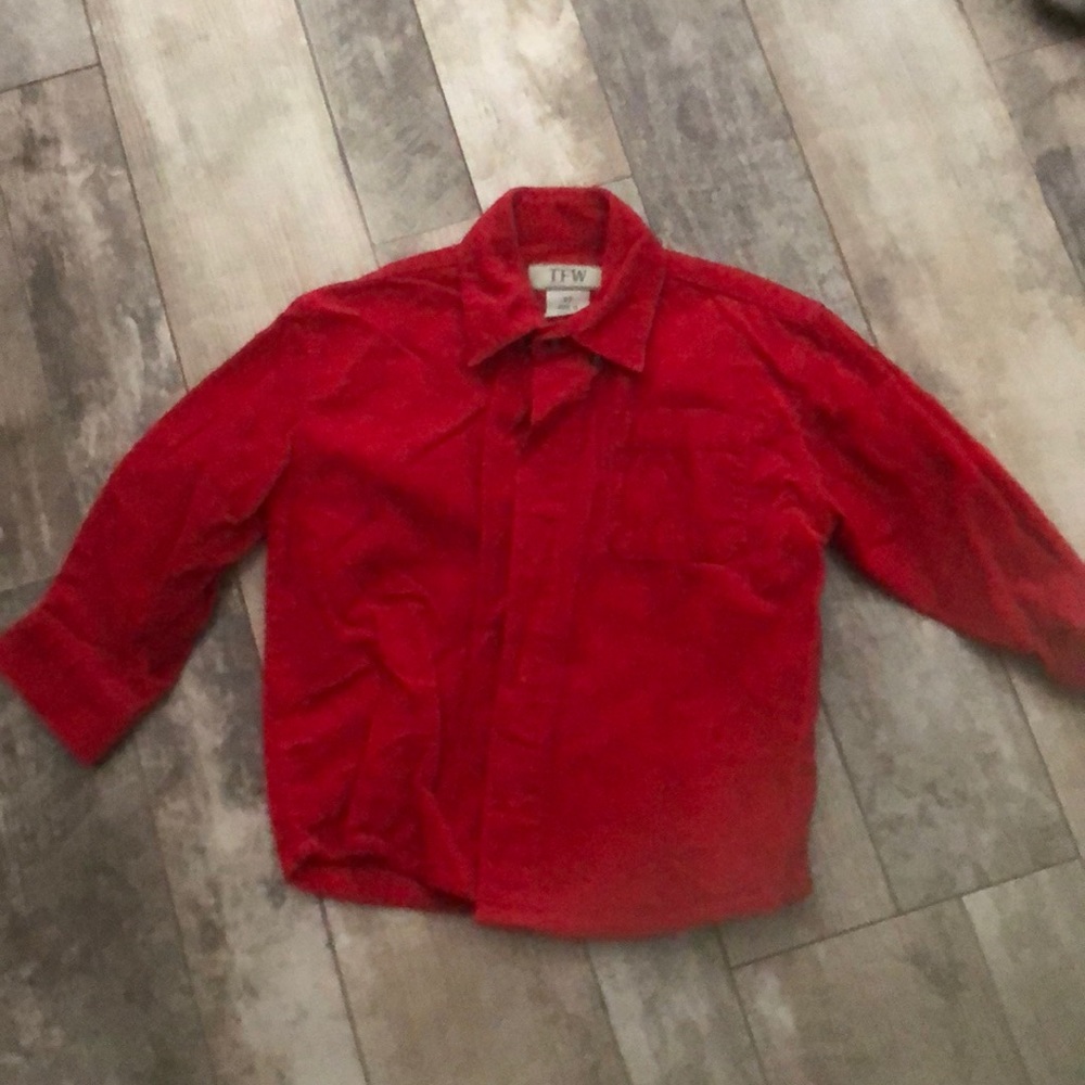 Button up red dress shirt